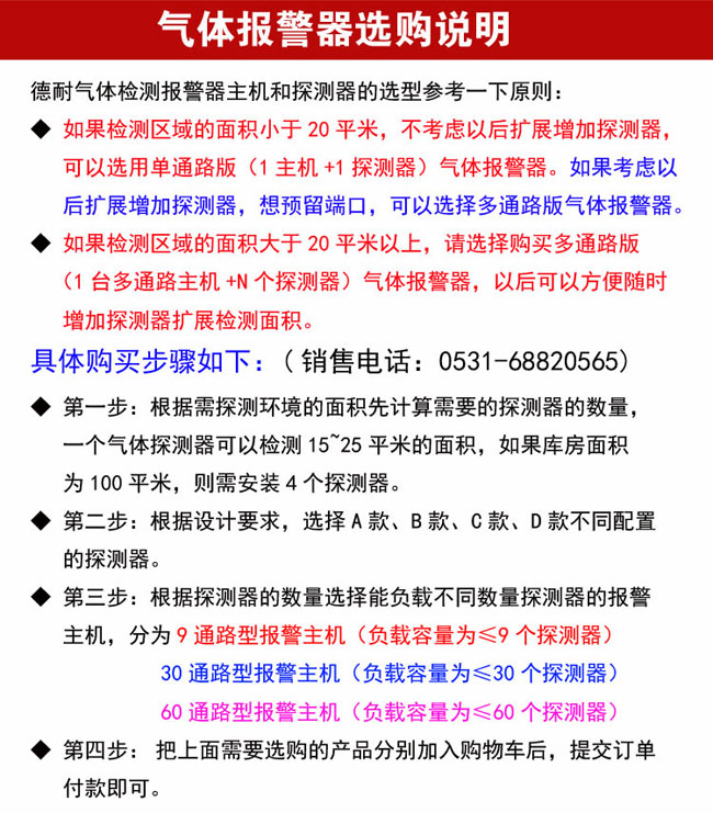 化工厂仓库液化气探测报警器选购说明